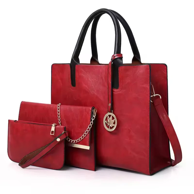 High Quality borse 3Pcs Set Vegan Leather Bag Tote Bags Purses And Handbags For Women