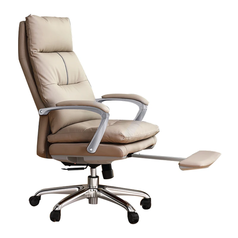 High Back Big Office Chairs, Ergonomic Adjustable Home Computer Padded Leather Desk Chair with Angle Recline and Footrest