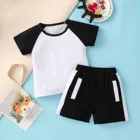 RTS Wholesale Kids Clothing Baby Clothes Cotton Children's Apparel Top + Shorts 2 PCs Boys Summer Clothes 2021