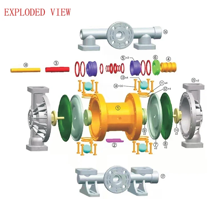 CF 15-1040-55 PTFE cho nhà cung cấp phụ kiện máy bơm màng wilden