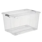 Plastic Box Plastic Transparent Box New Design 50L Clear Plastic Transparent Storage Box With Wheels