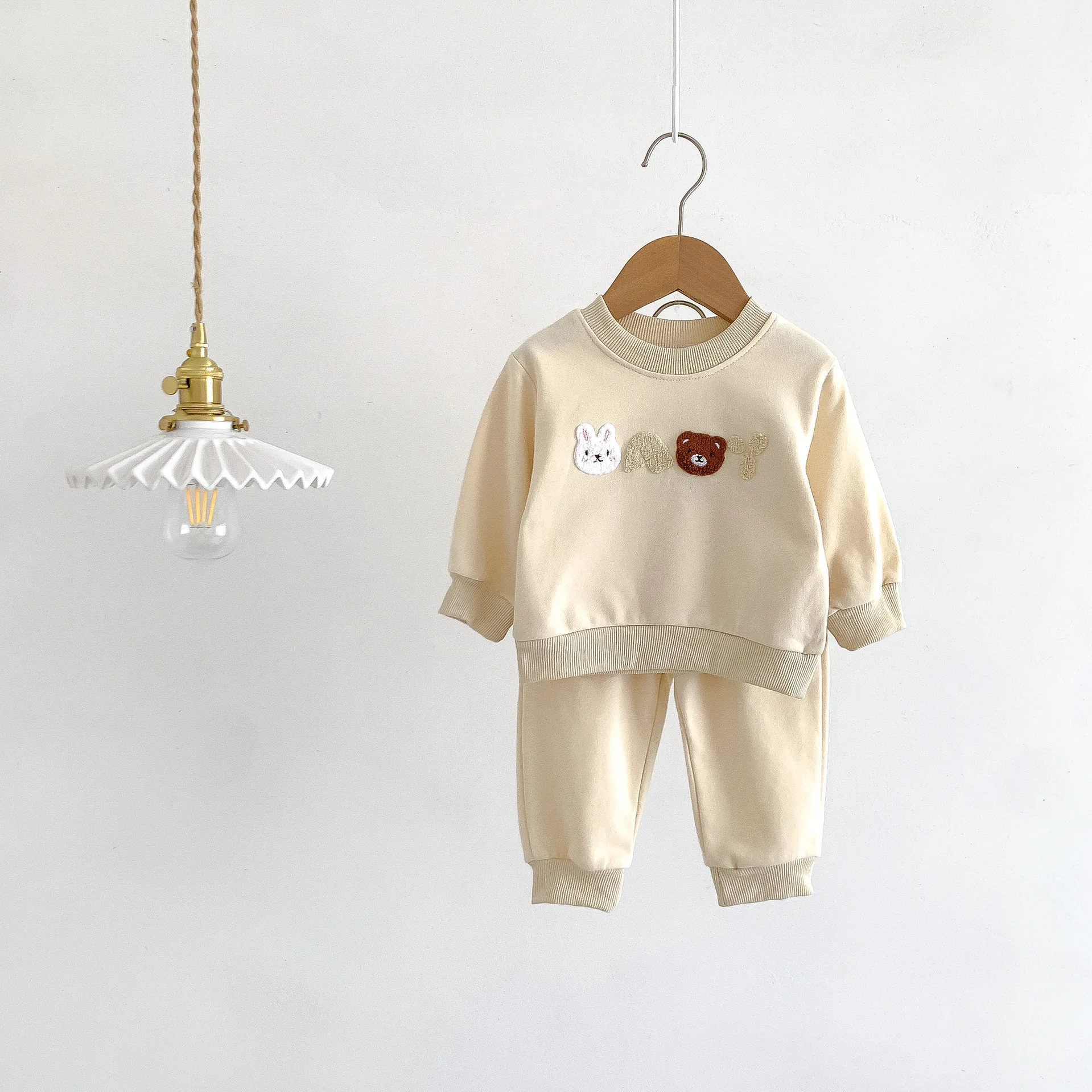 2023 Autumn Baby Clothes Set Letter Print Hoodie And Full Length Pants Girls Clothing Set Boys Hoodie Suit