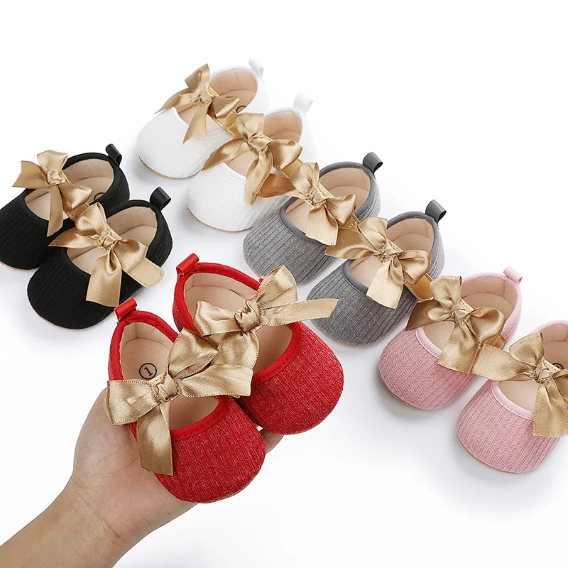 Hot Selling Soft Sole Bow Cotton Baby Newborn Infant Girl Shoes Babies Shoes for Girls supplier