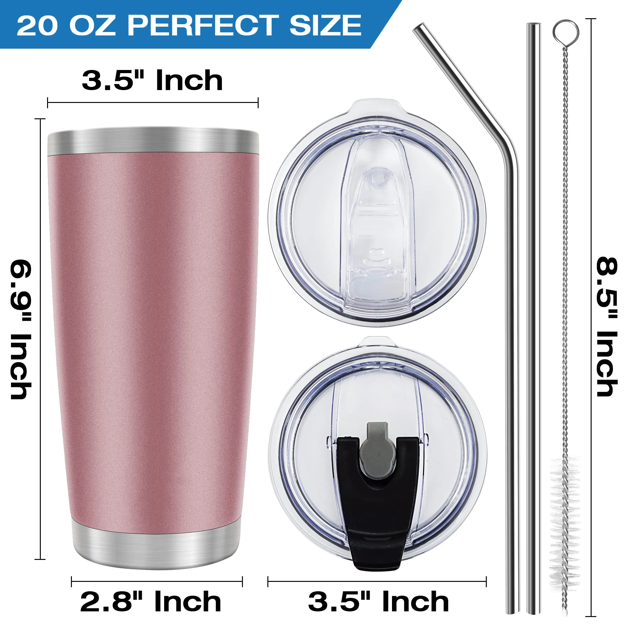 Wholesale 20 Oz Blank Stainless Steel Coffee Travel Mug Double Walled Vacuum Insulated SublimationTumblers with Lid