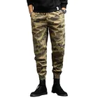 Pants New Fall Cargo Men's Pants Fashion Washed Camo Elasticated Waistband Feet Sport Casual Mens Pants