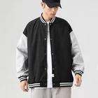 Jacket Leather OEM Custom Logo High Street Varsity Jacket Leather Sleeve Plus Size Men Baseball Coat Jacket