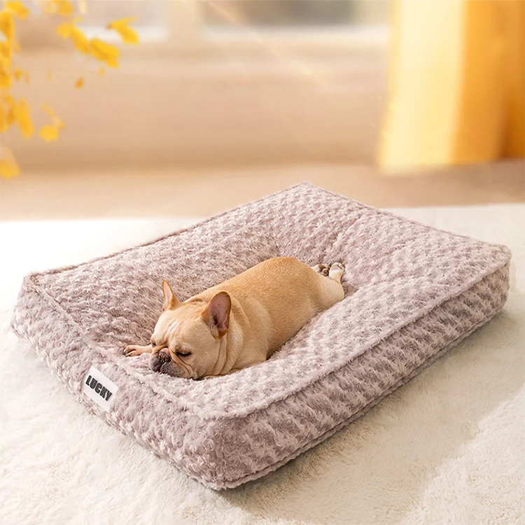 product luxury modern cat and dog bed factory wholesaled plush winter warm memory foam mat soft and comfortable detachable bed mat-48