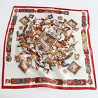 Chiffon Silk Summer Shrink-resistant Shawls Diamond Chain Women Chiffon Printed Silk Scarves In Stock