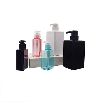 250ml 450ml 650ml empty packaging square plastic shampoo bottle for lotion