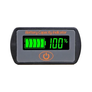 Battery Monitor Lead Acid Battery Capacity Tester 12V 24V LCD Digital Auto Voltage Electric Quantity Meter Panel Gauge for Car