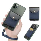 Hot Sale Custom Phone Card Holder Leather Cellphone Sticker Pocket With Straps