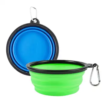 TPR material Dog Bowl Collapsible Travel Dog Water Bowl Portable Cat Pet Silicone Food Bowl