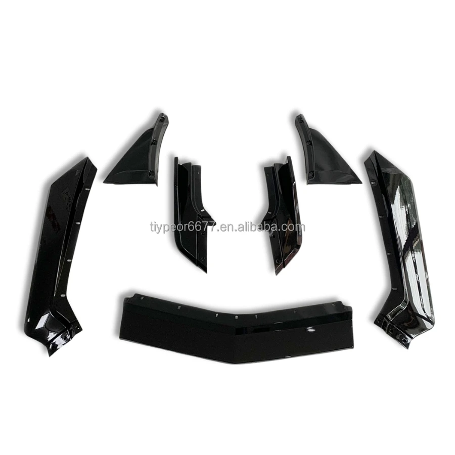 product tiypeor glossy black car front bumper lip spoiler diffuser for chevrolet corvette c8 2020 2024 7pcs-10