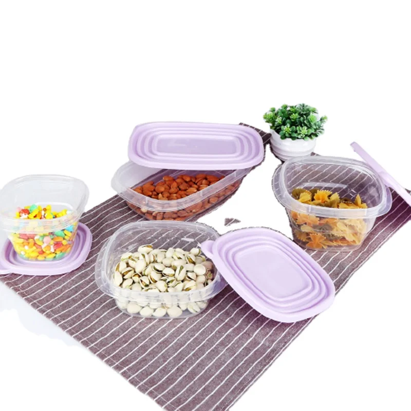 Plastic set of 4 food storage container meal prep microwave safe food containers with lids