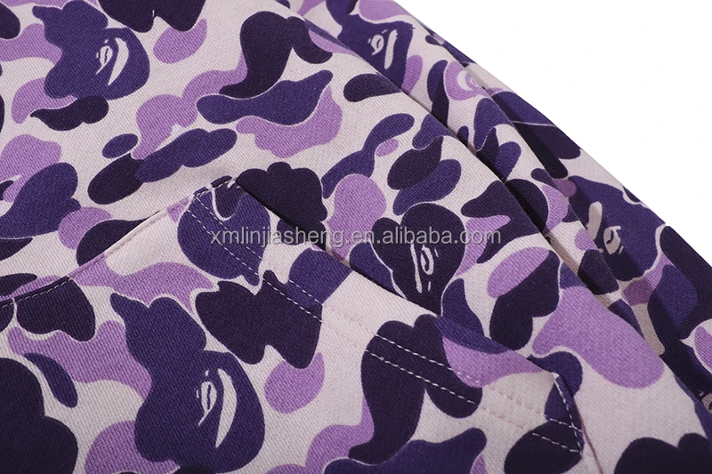 bathing ape purple camo moletom com capuz