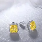 Special Design Widely Used S925 Sterling Silver 18k Gold Plated Artificial Colored Gem Earrings With Certificate