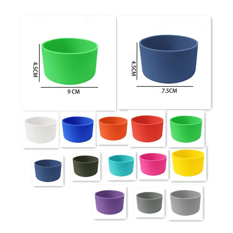 Assorted Colors Silicone Nonslip Coffee Cup Sleeve, Heat-resistant Reusable Glass Bottle Mug Protector Cover