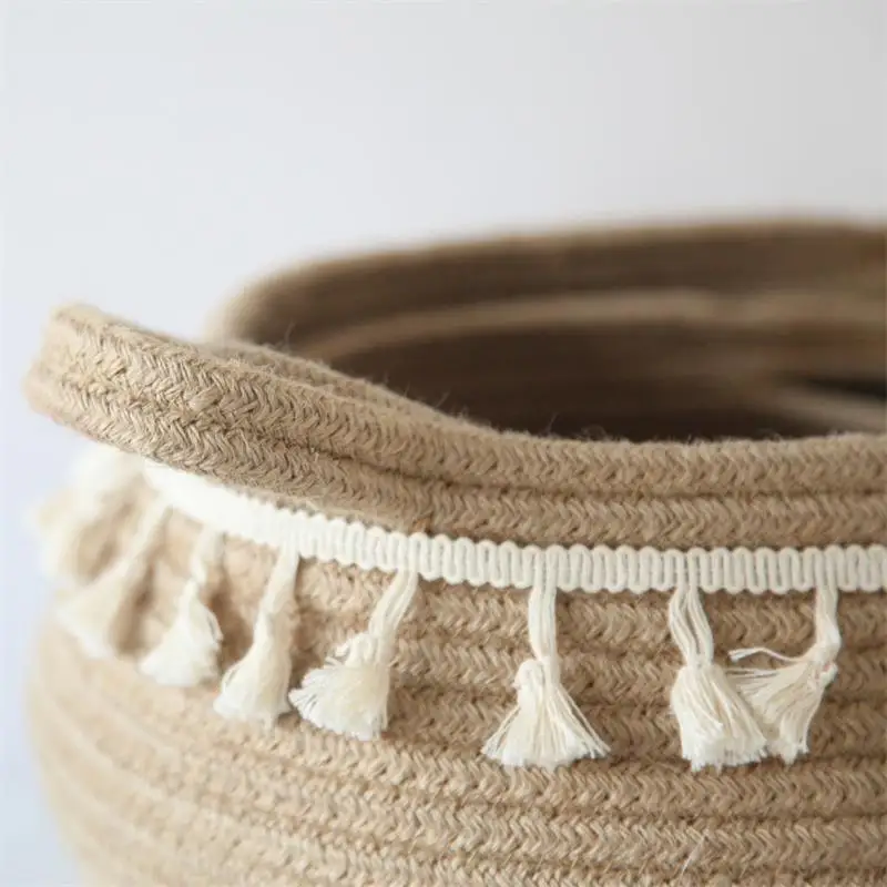 Cotton Rope Planter Baskets for Indoor Plants Modern Woven Baskets for Storage Rustic Home Decor
