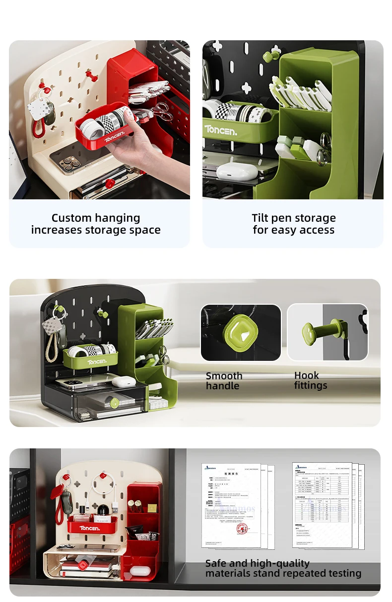 Wannuo Easy Sorting Desk Stationery Organizer Stylish Plastic Desktop Organizer Office Desktop Organizer with Drawer details