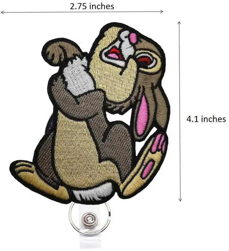 Amazon hot sale Easter Rabbit Bunny Badge Reels Retractable, with Alligator Clip and Key Ring, 24 inches Thick Pull Cord