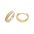 Gold Hoop Gold Fashion 9K Pure Solid Gold Cubic Zircon Earrings Women Jewelry Wedding 9k Real Gold Hoop Earrings