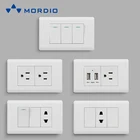 Switch Socket Switch Socket 118*72mm South American Switch Socket Modular Switch Socket With 2USB Ports 220V~