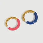 Hand Ring Personalized Niche Design Metal Duplex Color Adjustable Manual Drip Glaze Hand Finger Ring