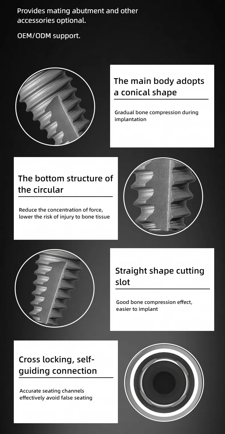 Rorsheel Dental Consumables Customization Original Mplant Abutment Implant Components Fixture Made in China supplier