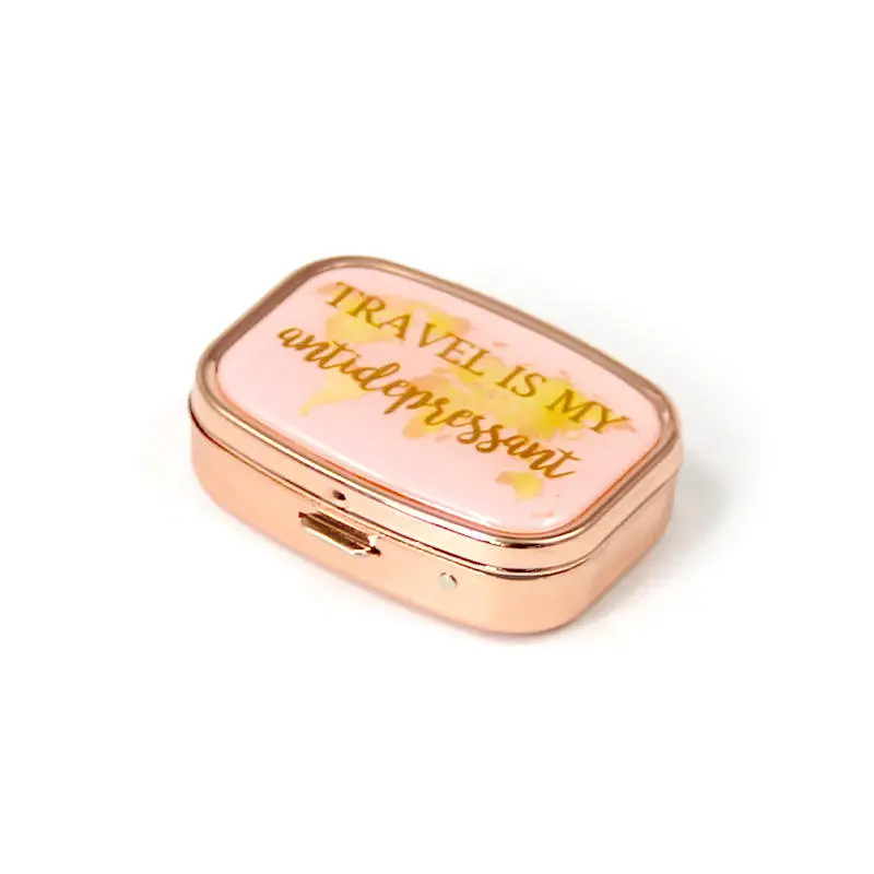 mini metal pill box keychain