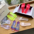 Shoes Slippers Custom Logo Women Plastic Jelly Sandals Shoes Outdoor Crystal Slides For Ladies