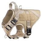 Vest Harness Vest 4 Layer Padded Service Adjustable Military Tactical Dog Vest Harness For Large Dogs