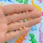 Earrings Crystal Lovely Cute Wild Animal Dinosaur Stud Earrings 925 Sterling Silver Crystal Zircon Cute Earrings For Girls