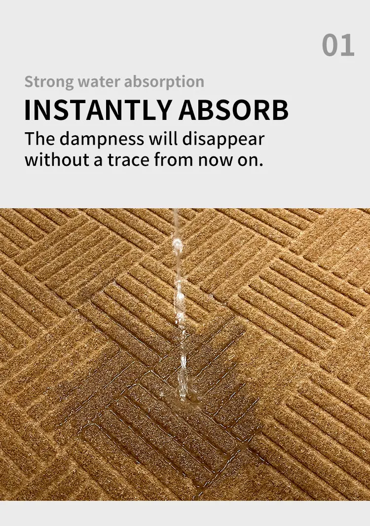 Hot Sale Custom Coconut Brown Entrance Door Mat Non-Slip Outdoor with Modern Embossed Design Washable Feature(图4) Hot Sale Custom Coconut Brown Entrance Door Mat Non-Slip Outdoor with Modern Embossed Design Washable Feature(图4)