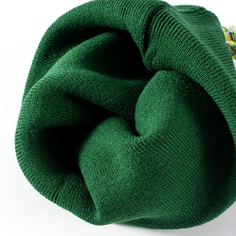 Acrylic Jacquard Knitted Hat European and American Fans Embroidered Logo Hat