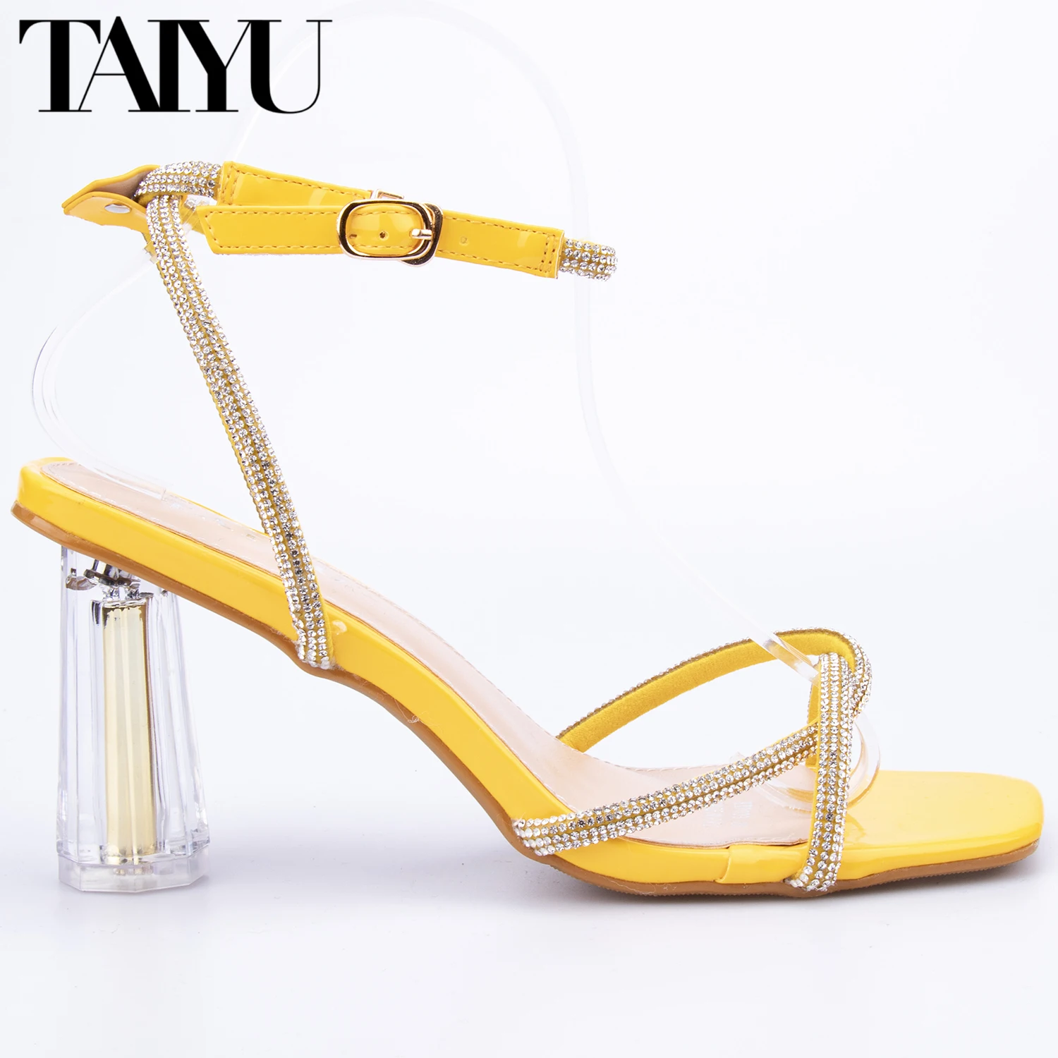 yellow bling sandals