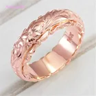 Gold Ring Rose Classic Jewelry Elegant Gold Plated Carved Flower Ring Rose Carved Ring For Women