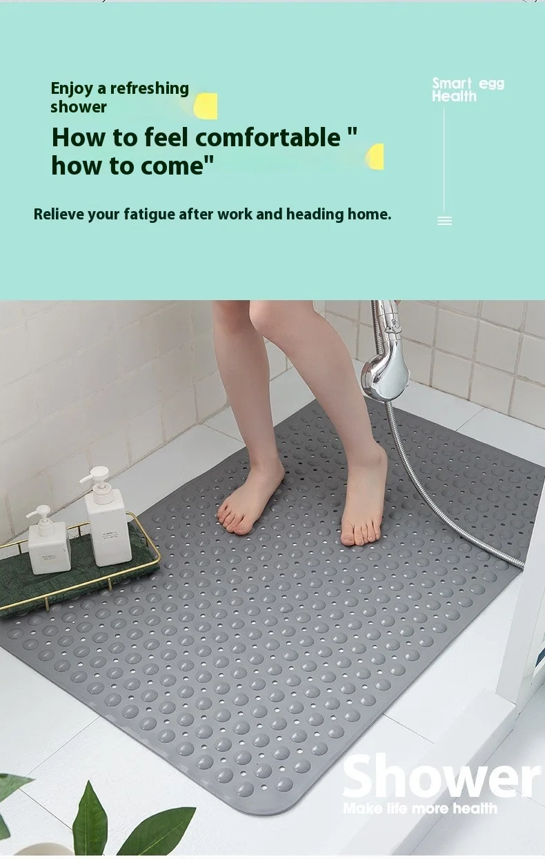 Bathroom Solid Machine Made Anti-Slip Silicone Bubble Massage Floor Mat Eco-Friendly Modern Design Anti-Fall Shower Mat details