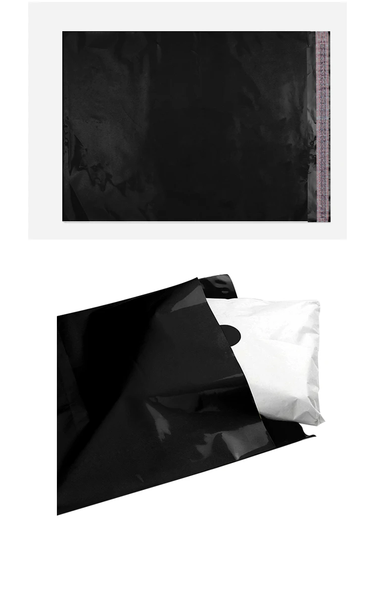 Custom Logo Printed Express Recycled Black Courier Bags Clothes