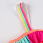 Toddler Julysand 2 Pieces Cute And Chic Toddler Rainbow Color Stitching With Ruffles Girls Beach Wear