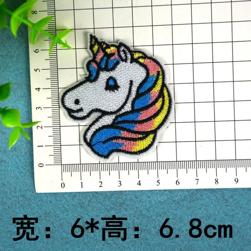 High Quality Custom Cute Cartoon Saucerman Unicorn Star Rainbow Heart-shaped Embroidery Patch for Clothes