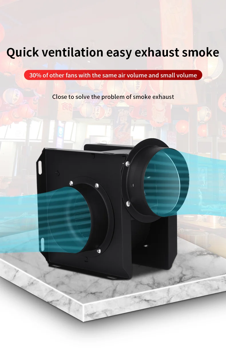 Centrifugal Fan, 220V/110V, 90W, Inline, BBQ - detail 2
