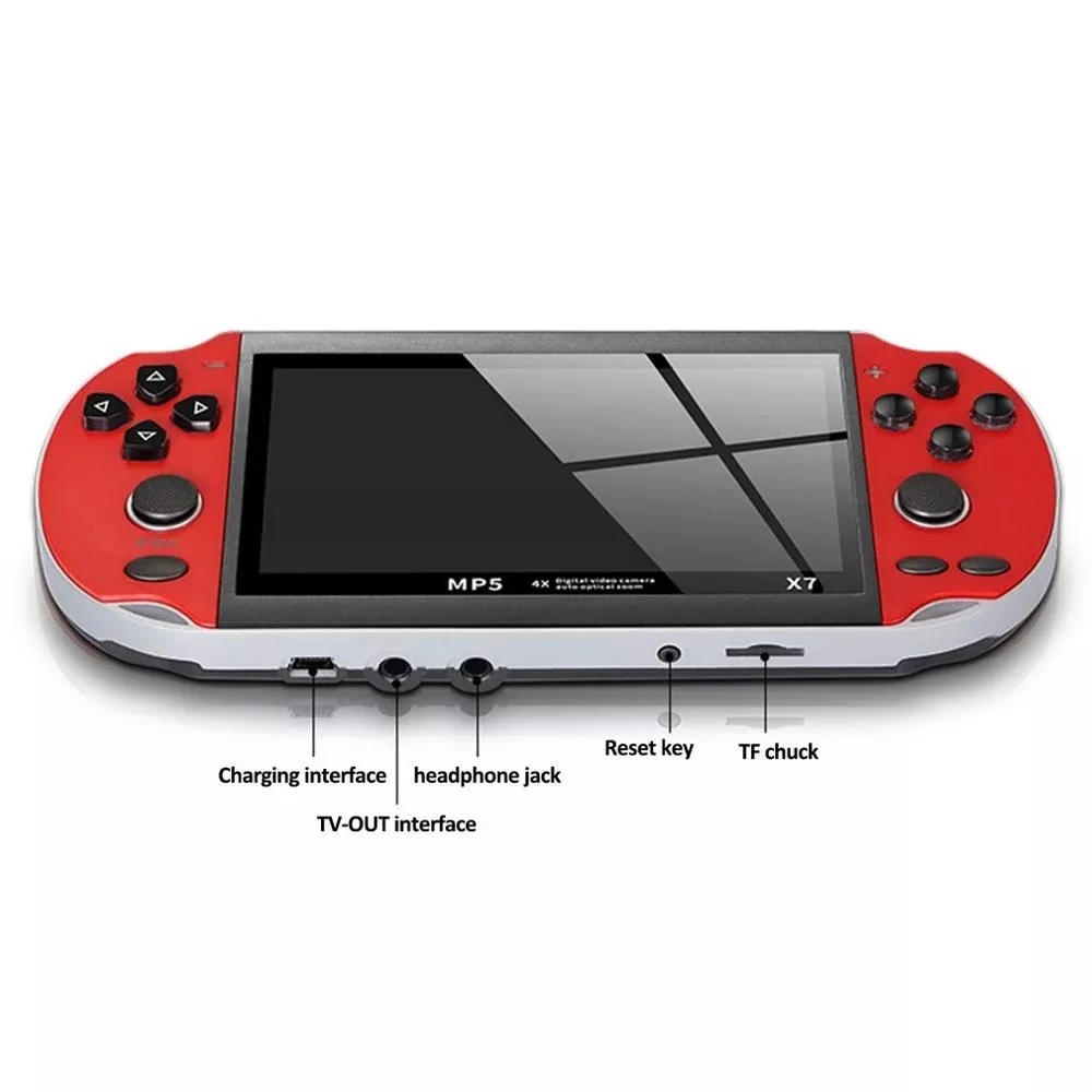 Ins New X7 Mini Handheld Game Console 8G Memory Game Machine 4.3 inch Camera MP5 LCD Rechargeable Portable TV Game Player