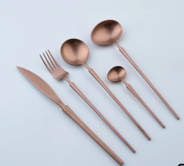 OEM ODM  Jieyang Factory Retro Vintage Stainless Steel Cutlery Metal Spoon Fork And Knife Classic Flatware Set Silverware Set