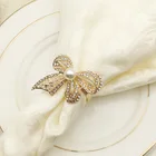 Pearl Table Napkin Ring Latest Design Gold Bow-knot Pearl Table Napkin Ring |Decorative Beads Napkin Ring