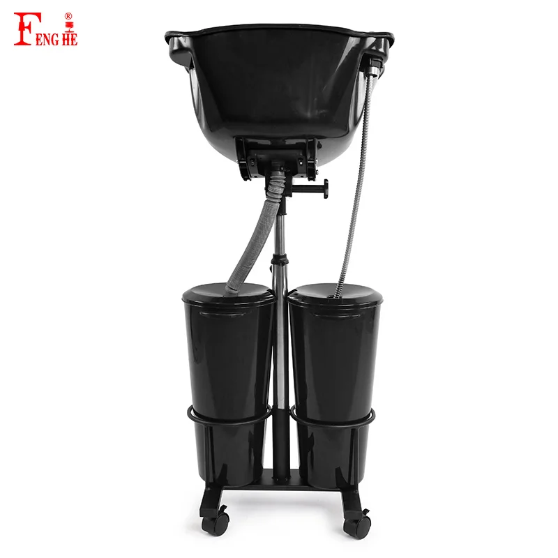 Fenghe Hair Barber Salon Furniture Hair Wash Basin Chairs Portable Shampoo Bowl Black