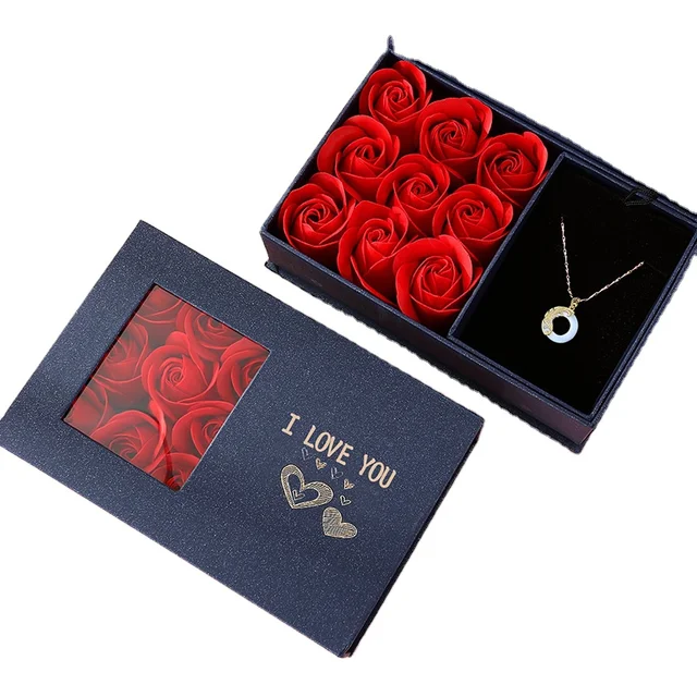 Best Selling Luxury Design Romantic Rose Jewelry Packaging Gift Box For Women