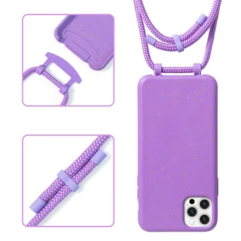 Lower MOQ Multi -Colors Rope Recycled Crossbody Phone Case with Necklace for Iphone 12 13 14