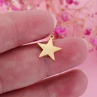 Charm DIY Making Gold/Rose Gold/Silver Stainless Steel Star Shape Metal Accessories Jewelry Pendant Charm