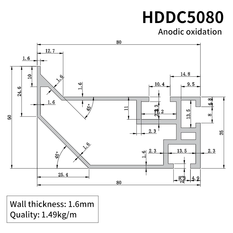 5080 Drum Line Aluminum Profile Production Line Conveyor Line Side Block Drum Edge Protection 5080 Aluminum Profile factory
