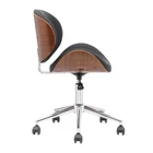 Chair PU Covered Leisure Wood Chair Office With Chrome Wheel Base